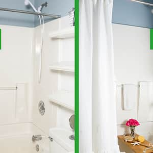 before and after shower remodel